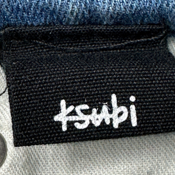 Ksubi The Goldie Dusted Copy Denim Jeans Mid Rise Slim Straight Leg Women 28 NWT - Picture 2 of 11